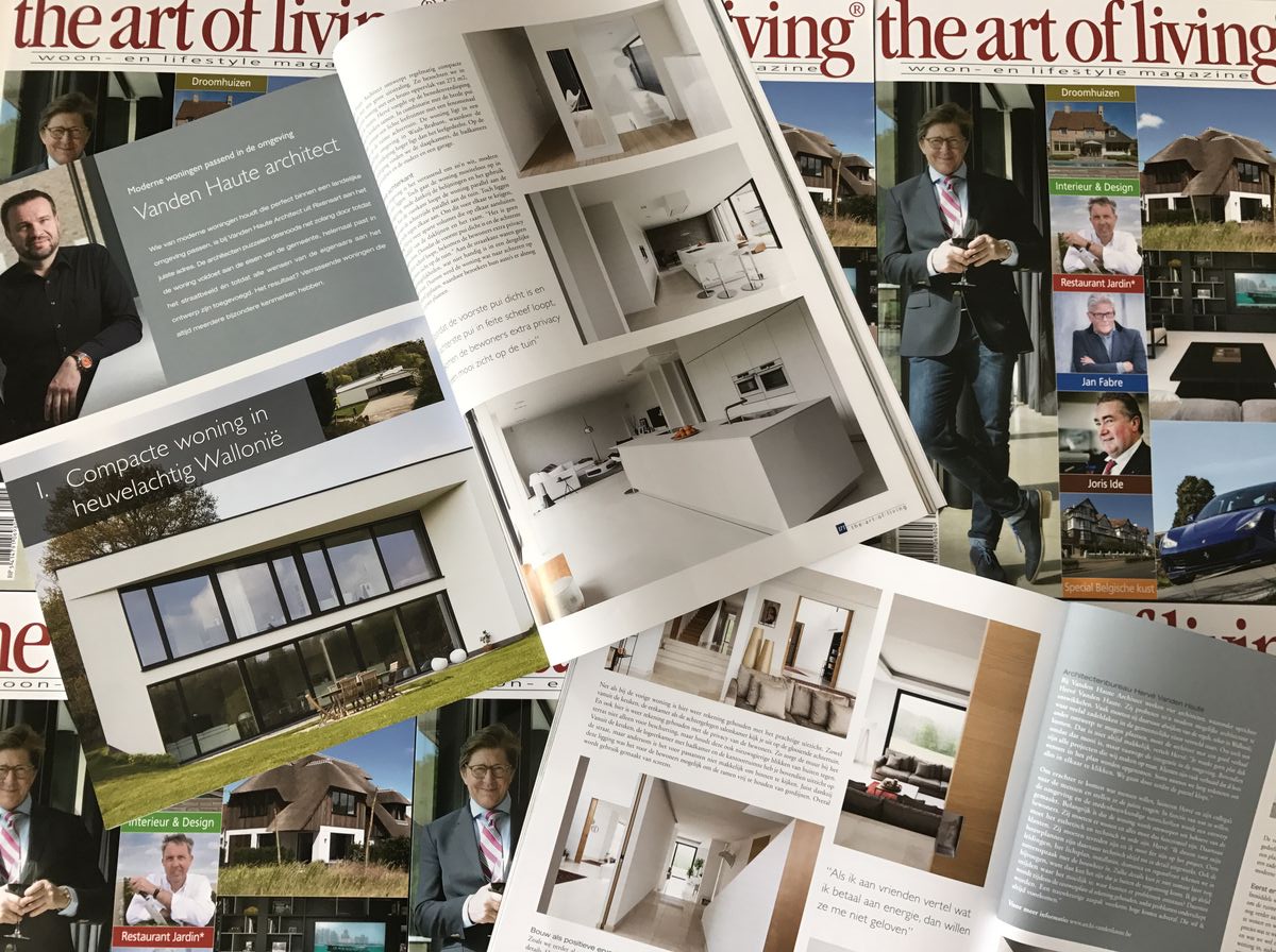 couverture magazine The Art of Living avec Hervé Vanden Haute architecte.